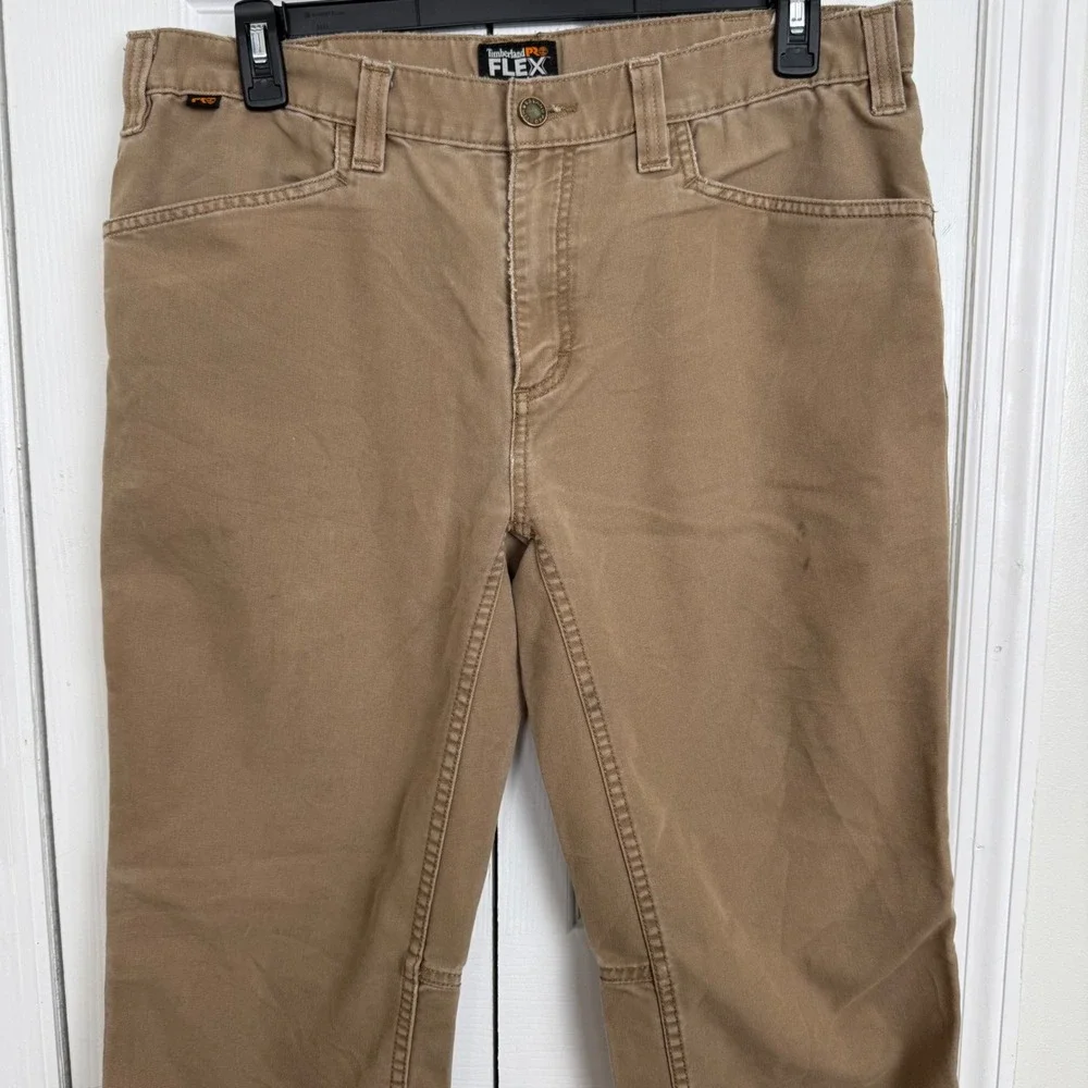 Timberland PRO Flex Straight Fit Pants 36x30 Tan Brown Workwear Utility Rugged